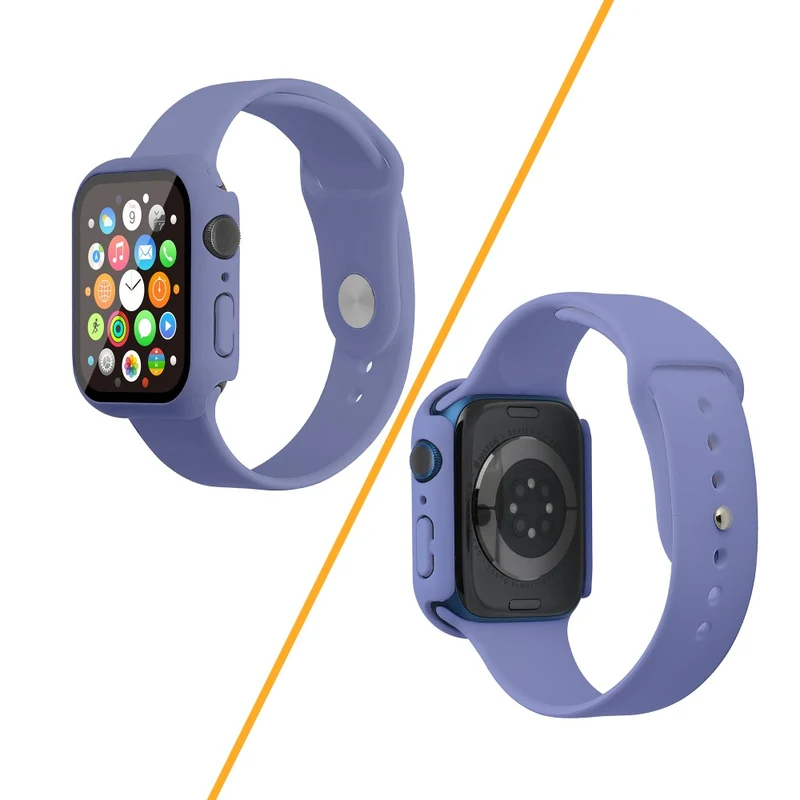 Apple Watch Series 7 45mm Silikon / TPU armband mit Hülle und Gehärtetes Glas