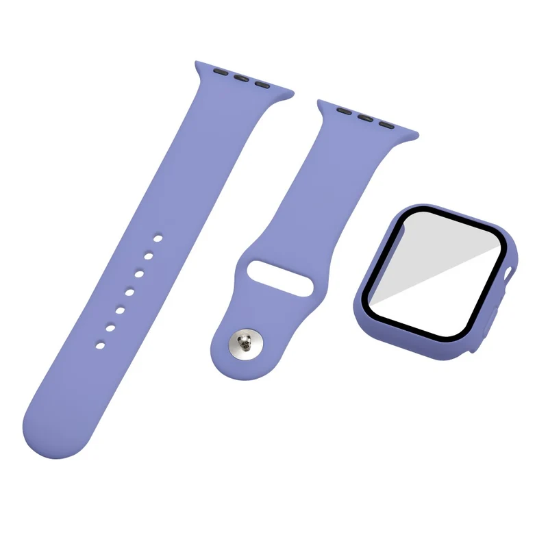 Apple Watch Series 7 45mm Silikon / TPU armband mit Hülle und Gehärtetes Glas