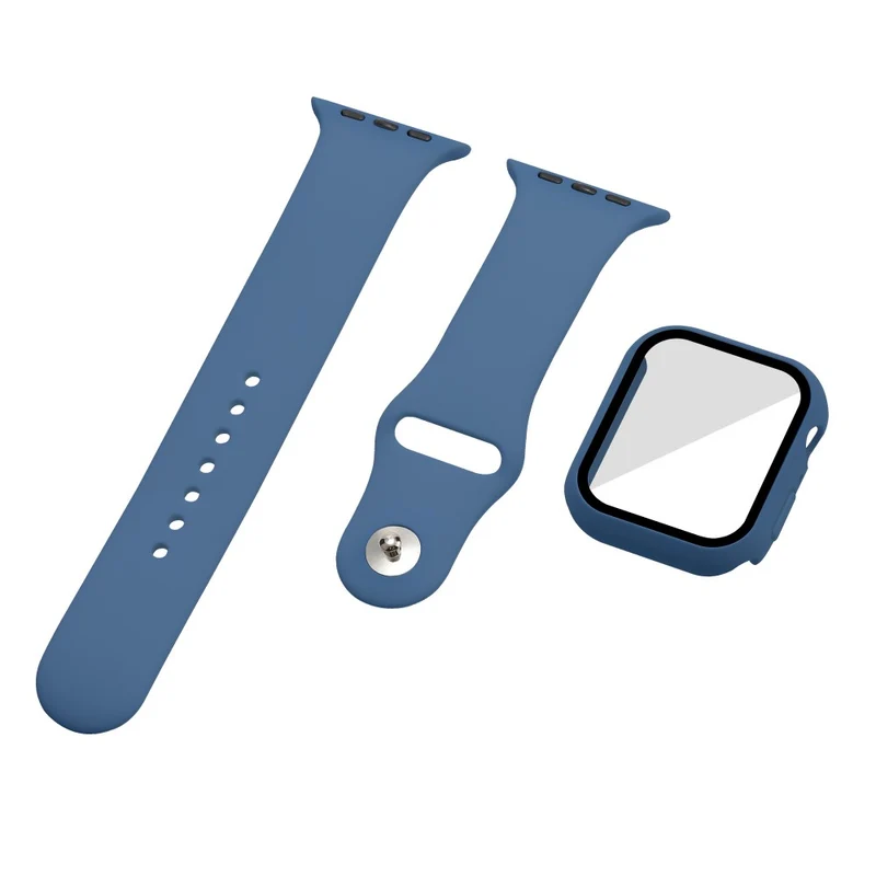 Apple Watch Series 7 45mm Silikon / TPU armband mit Hülle und Gehärtetes Glas