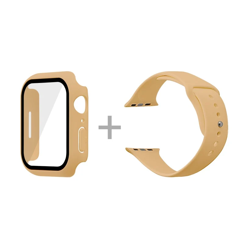 Apple Watch Series 7 45mm Silikon / TPU armband mit Hülle und Gehärtetes Glas