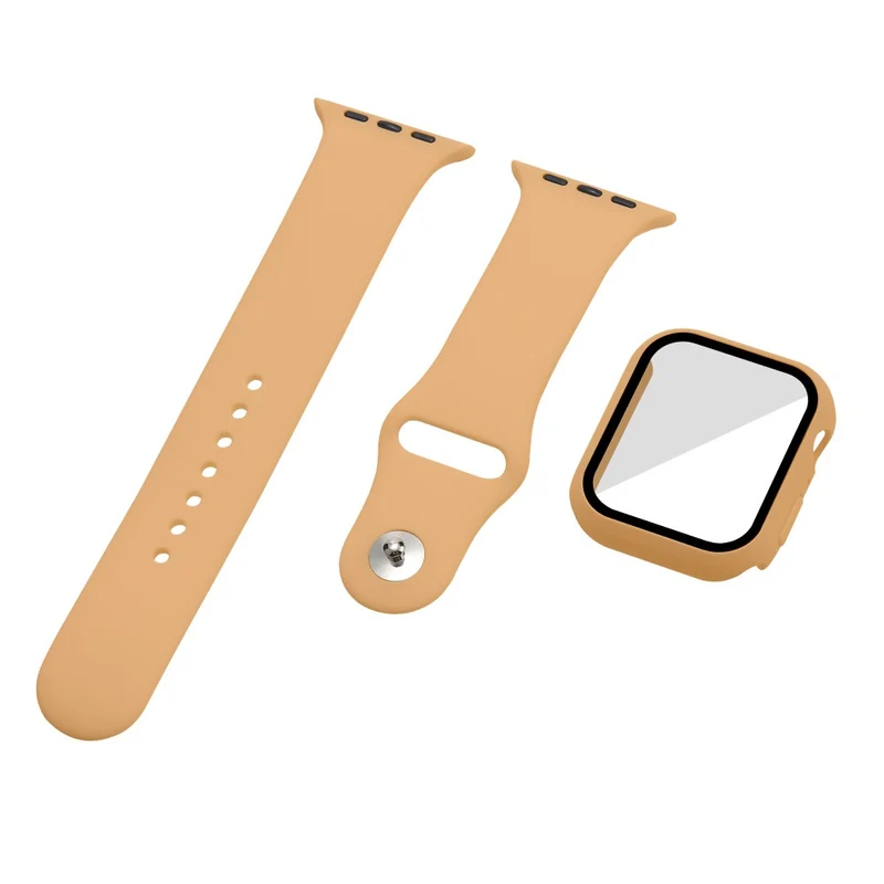 Apple Watch Series 7 45mm Silikon / TPU armband mit Hülle und Gehärtetes Glas