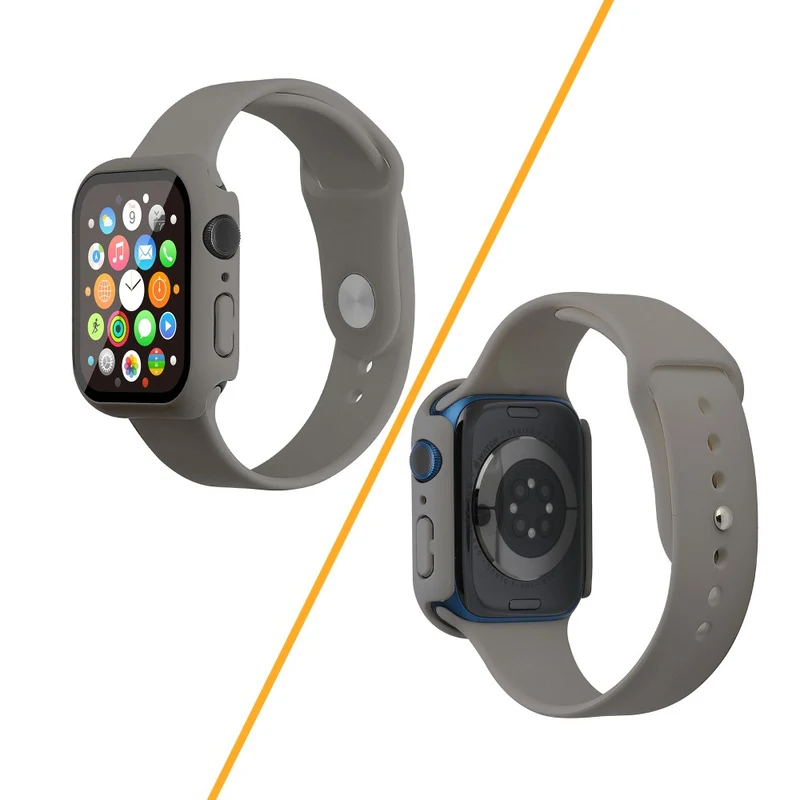 Apple Watch Series 7 45mm Silikon / TPU armband mit Hülle und Gehärtetes Glas