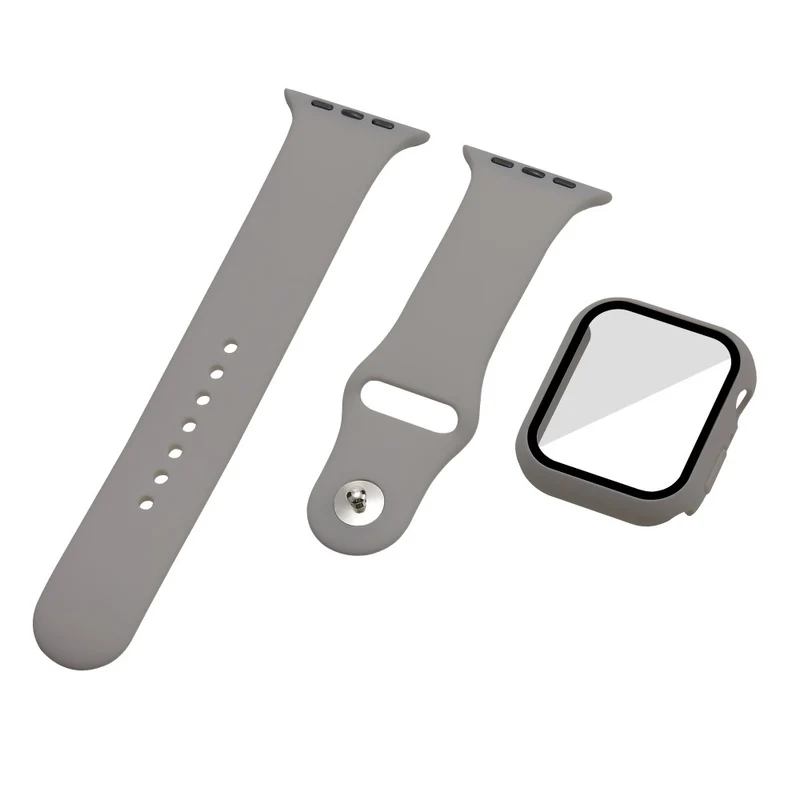 Apple Watch Series 7 45mm Silikon / TPU armband mit Hülle und Gehärtetes Glas