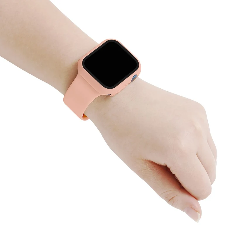 Apple Watch Series 7 45mm Silikon / TPU armband mit Hülle und Gehärtetes Glas