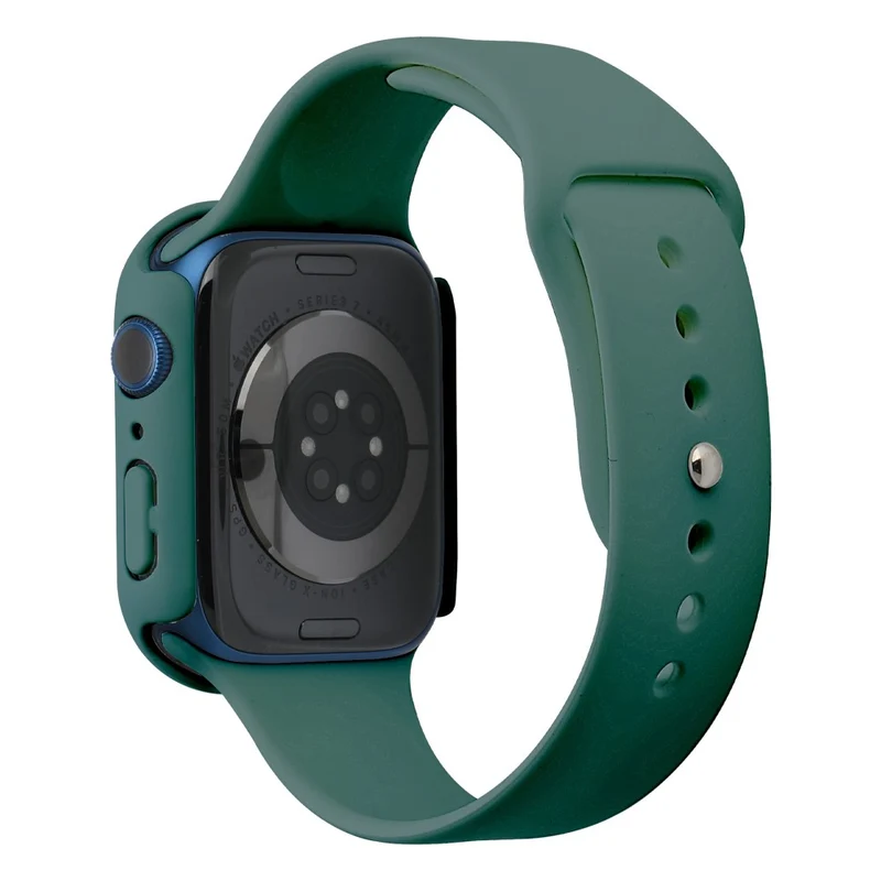 Apple Watch Series 7 45mm Silikon / TPU armband mit Hülle und Gehärtetes Glas