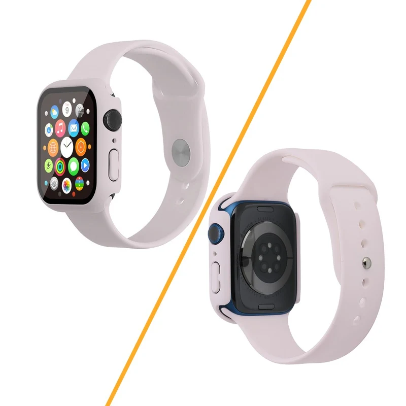 Apple Watch Series 7 45mm Silikon / TPU armband mit Hülle und Gehärtetes Glas