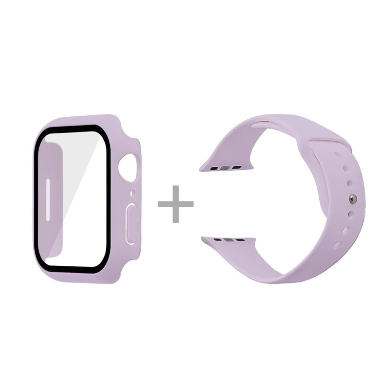 Apple Watch Series 7 45mm Silikon / TPU armband mit Hülle und Gehärtetes Glas