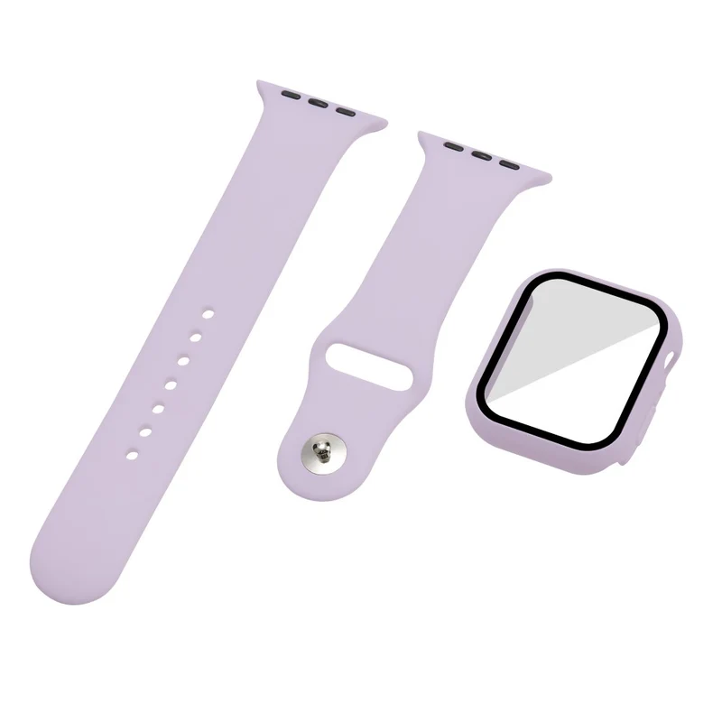 Apple Watch Series 7 45mm Silikon / TPU armband mit Hülle und Gehärtetes Glas