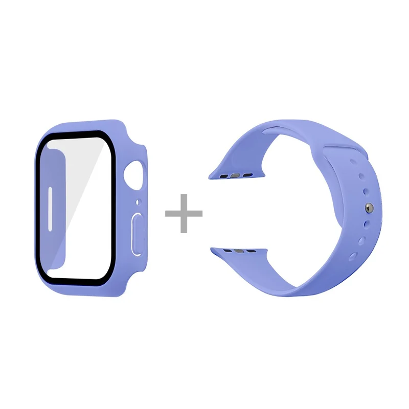 Apple Watch Series 7 45mm Silikon / TPU armband mit Hülle und Gehärtetes Glas