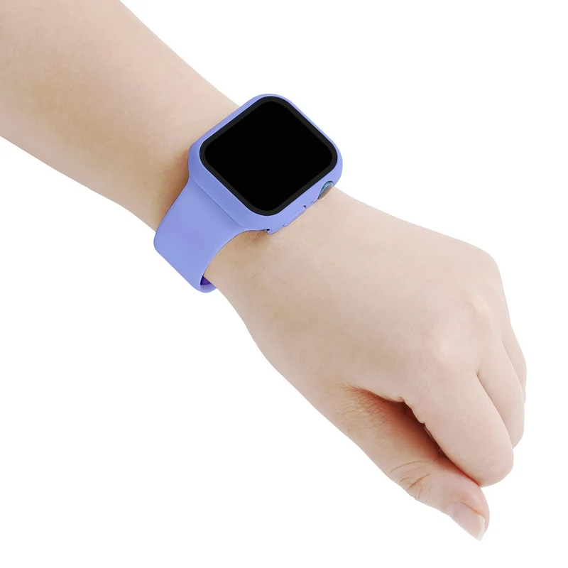 Apple Watch Series 7 45mm Silikon / TPU armband mit Hülle und Gehärtetes Glas