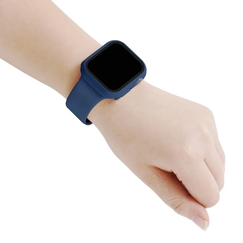 Apple Watch Series 7 45mm Silikon / TPU armband mit Hülle und Gehärtetes Glas