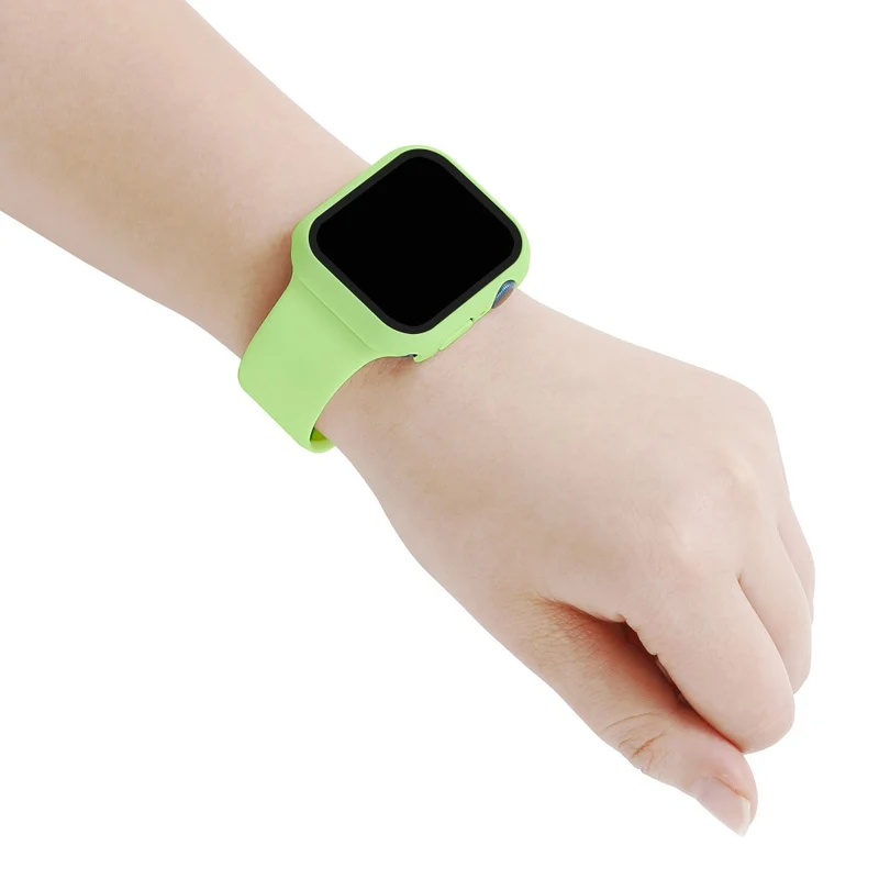 Apple Watch Series 7 45mm Silikon / TPU armband mit Hülle und Gehärtetes Glas