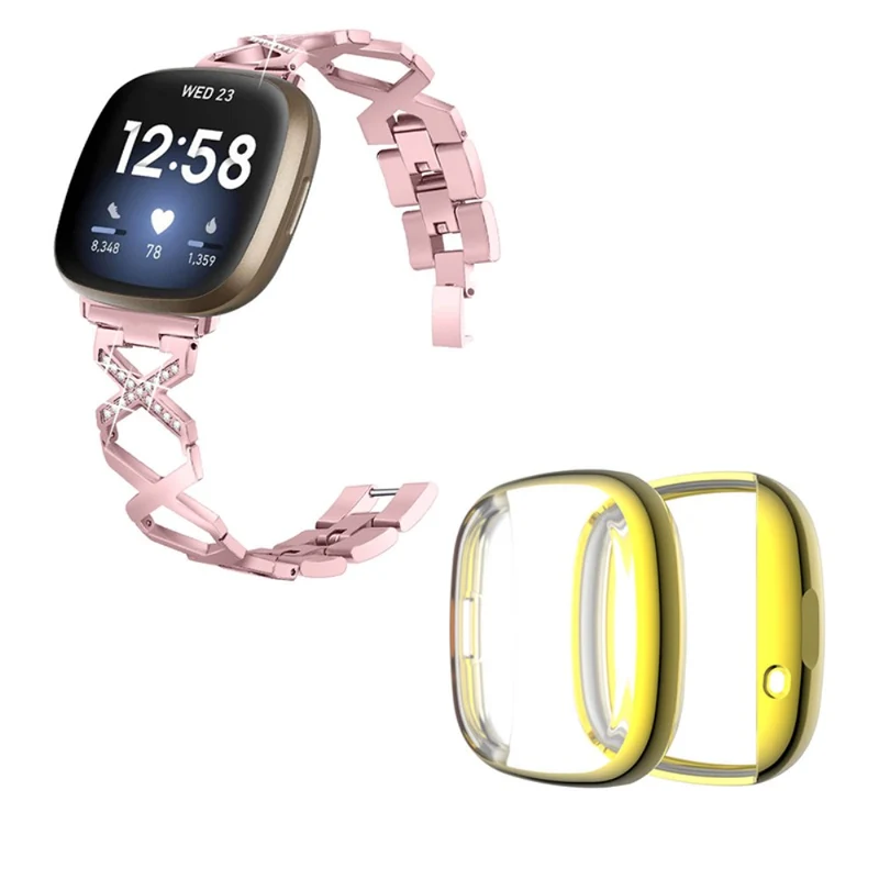 Fitbit Sense / Fitbit Versa 3 Metall armband mit Hülle