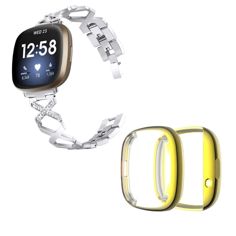 Fitbit Sense / Fitbit Versa 3 Metall armband mit Hülle