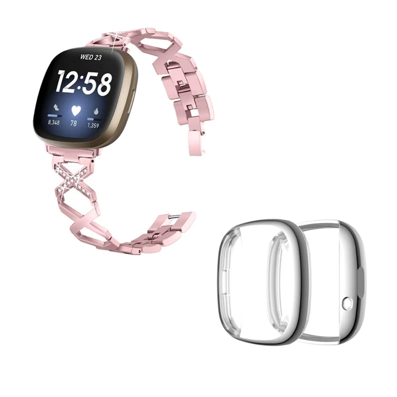 Fitbit Sense / Fitbit Versa 3 Metall armband mit Hülle