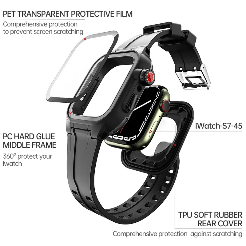 Apple Watch Series 7 45mm Plastik Hülle mit armband