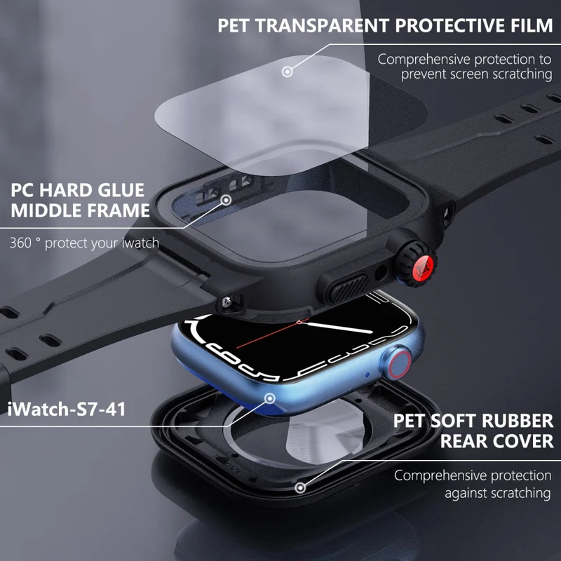 Apple Watch Series 7 41mm Plastik Hülle mit armband