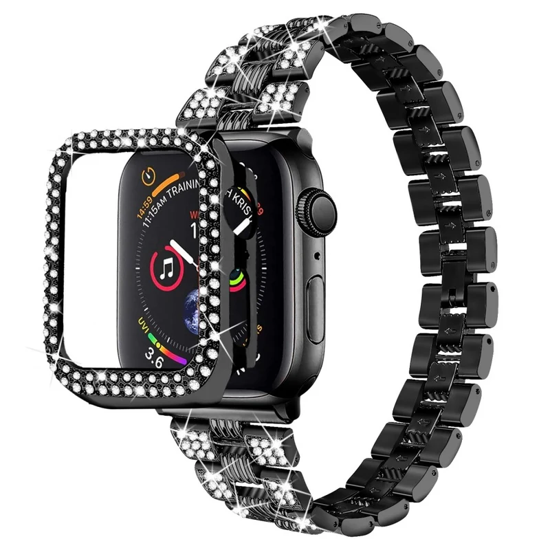 Apple Watch Series 7 41mm Metall armband mit Hülle