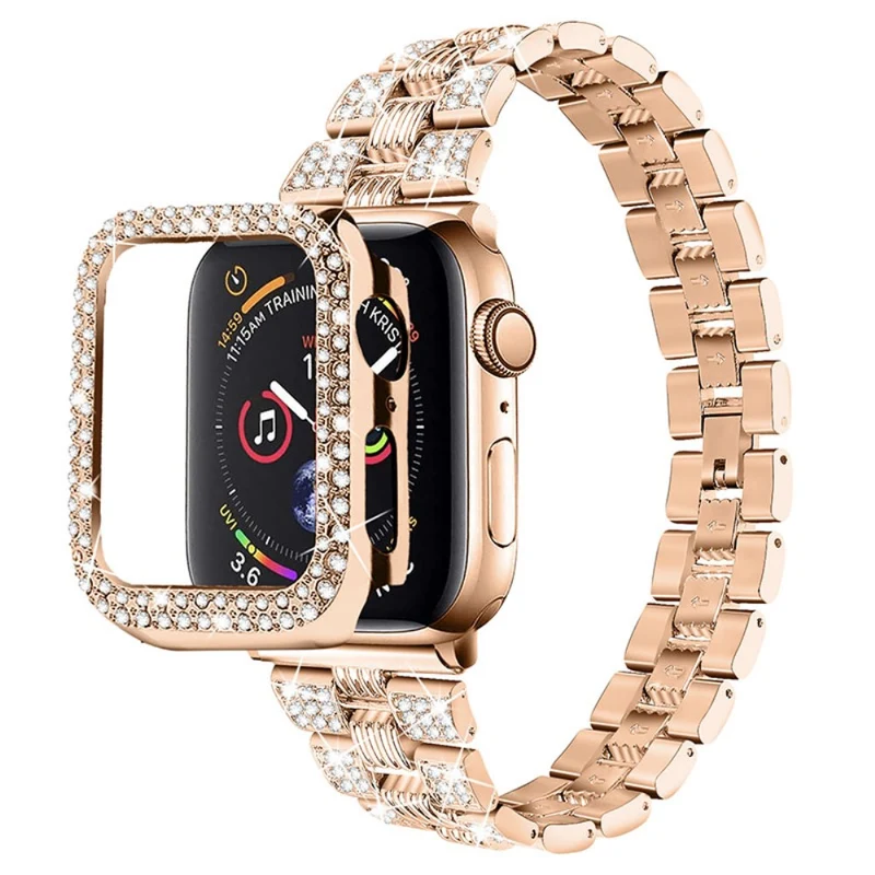 Apple Watch Series 7 41mm Metall armband mit Hülle