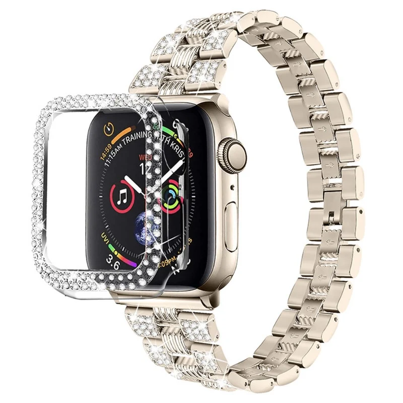 Apple Watch Series 7 41mm Metall armband mit Hülle