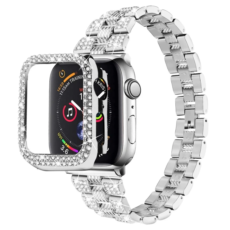 Apple Watch Series 7 41mm Metall armband mit Hülle