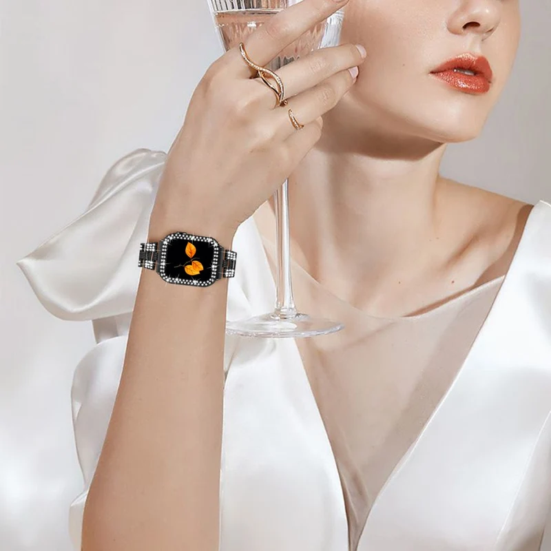 Apple Watch Series 7 41mm Metall armband mit Hülle