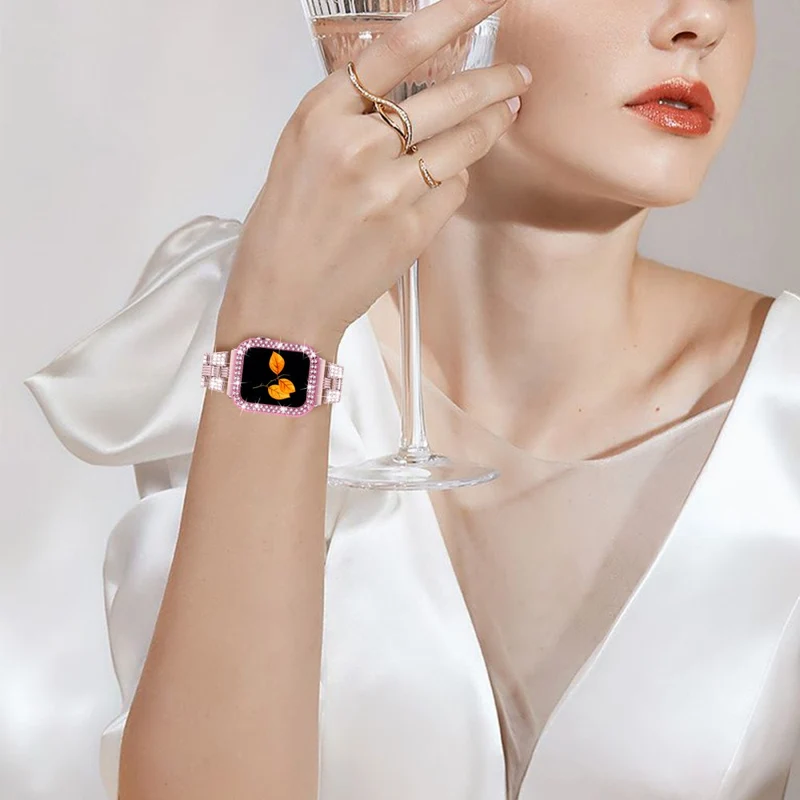 Apple Watch Series 7 41mm Metall armband mit Hülle