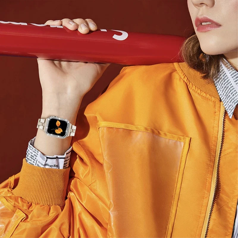 Apple Watch Series 7 41mm Metall armband mit Hülle