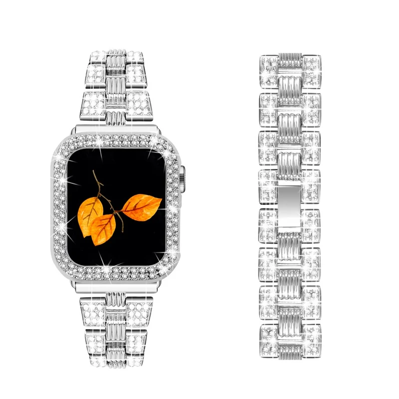Apple Watch Series 7 41mm Metall armband mit Hülle