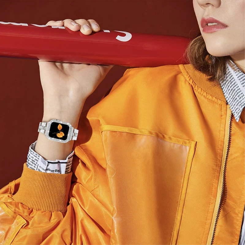 Apple Watch Series 7 41mm Metall armband mit Hülle