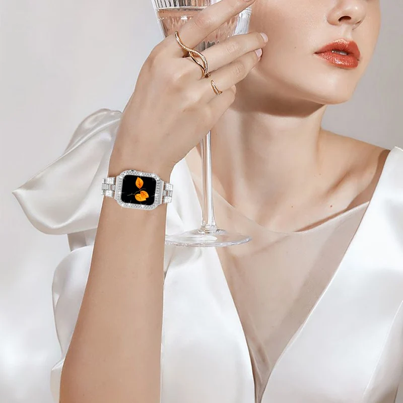 Apple Watch Series 7 41mm Metall armband mit Hülle