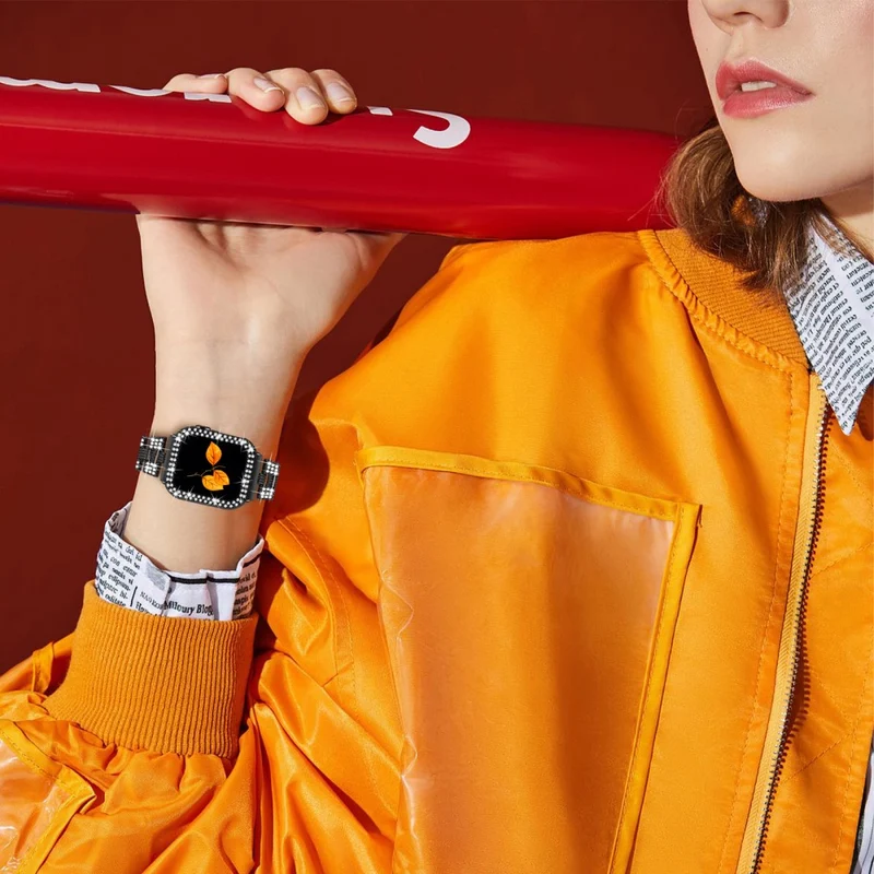 Apple Watch Series 7 45mm Metall armband mit Hülle