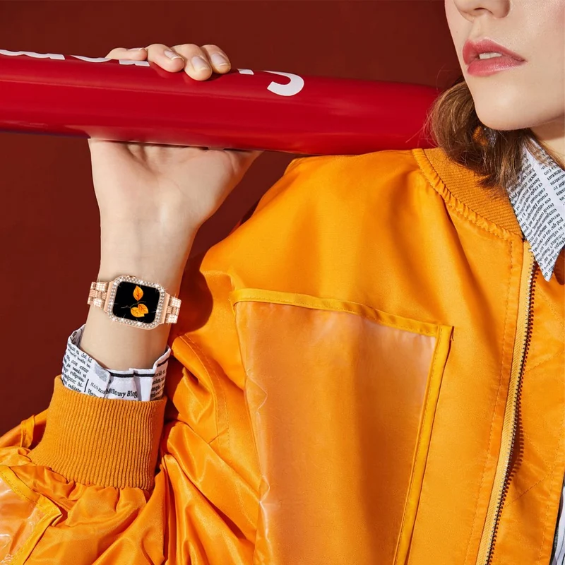 Apple Watch Series 7 45mm Metall armband mit Hülle