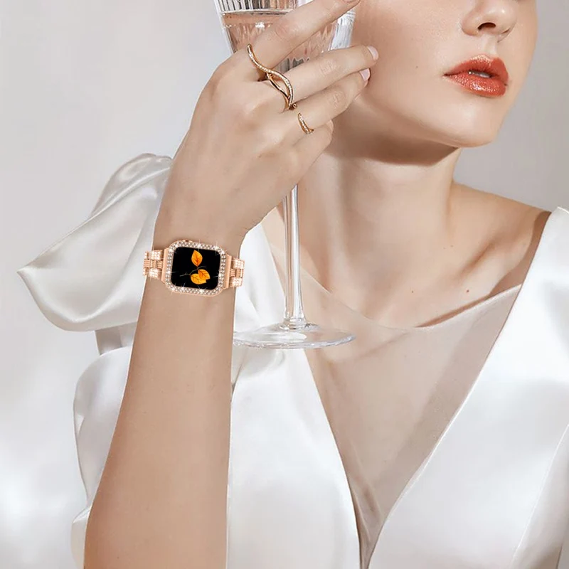 Apple Watch Series 7 45mm Metall armband mit Hülle