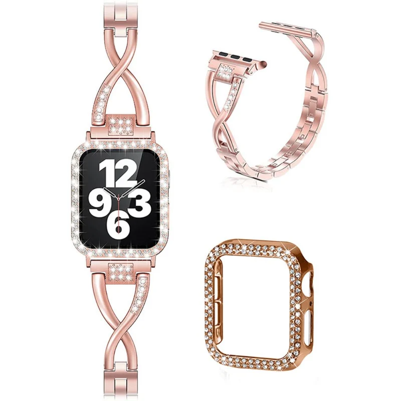 Apple Watch Series 7 45mm Metall armband mit Hülle