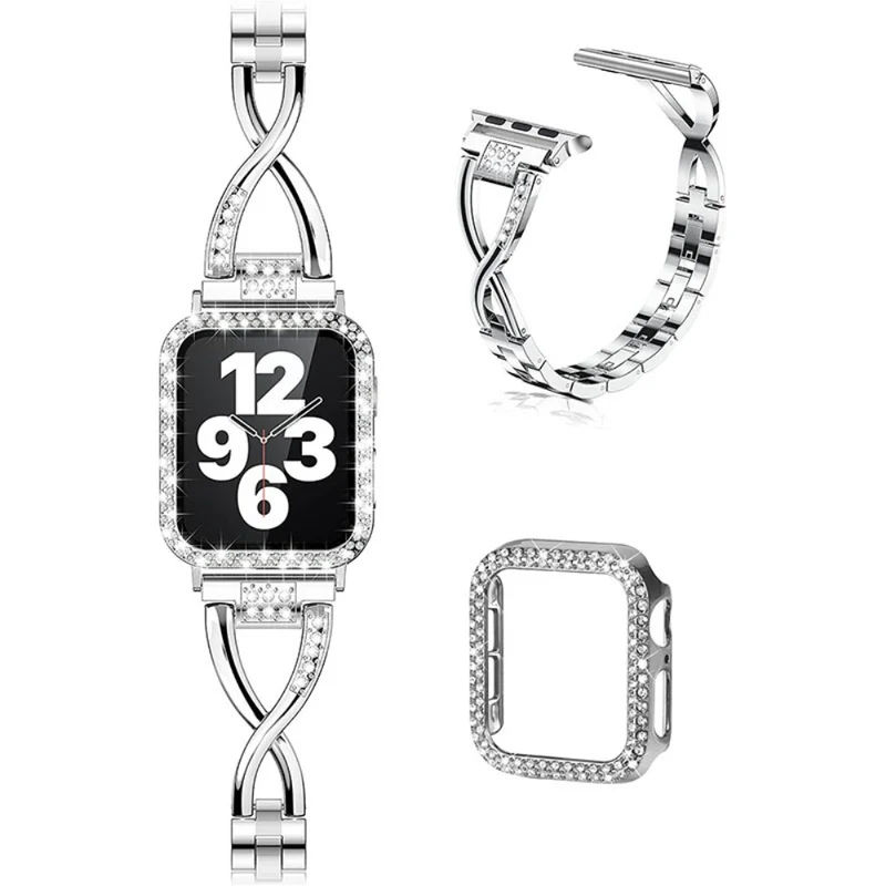 Apple Watch Series 7 45mm Metall armband mit Hülle