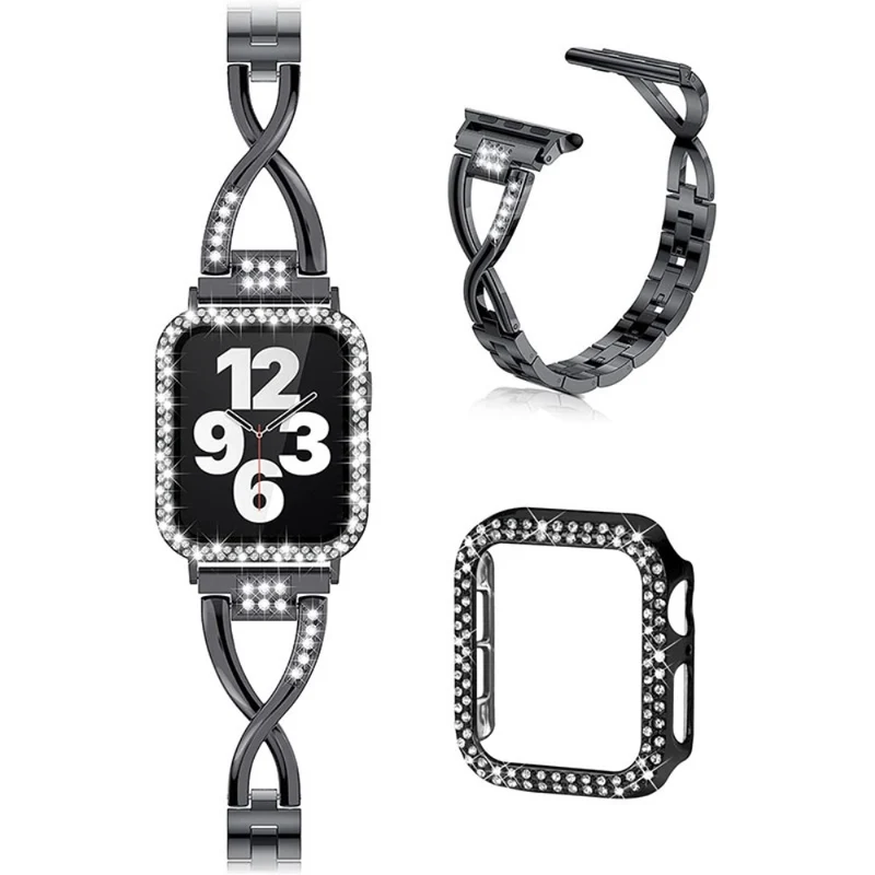 Apple Watch Series 7 45mm Metall armband mit Hülle