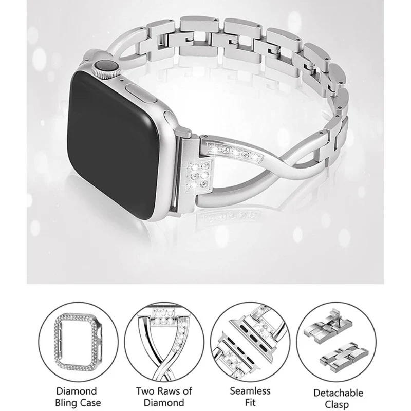 Apple Watch Series 7 45mm Metall armband mit Hülle