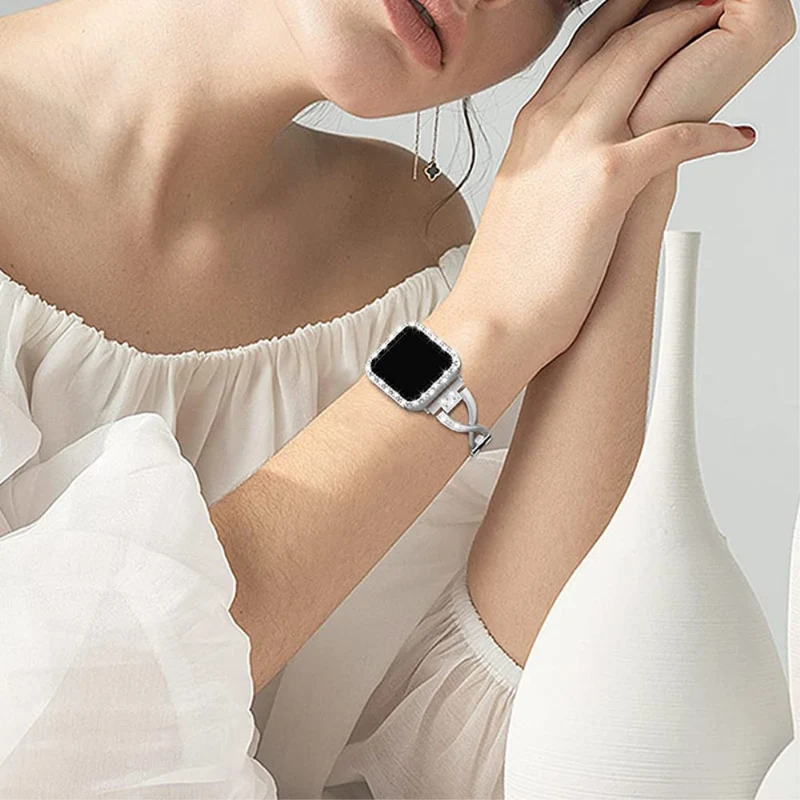 Apple Watch Series 7 45mm Metall armband mit Hülle