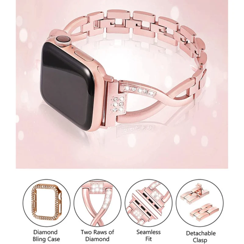 Apple Watch Series 7 41mm Metall armband mit Hülle