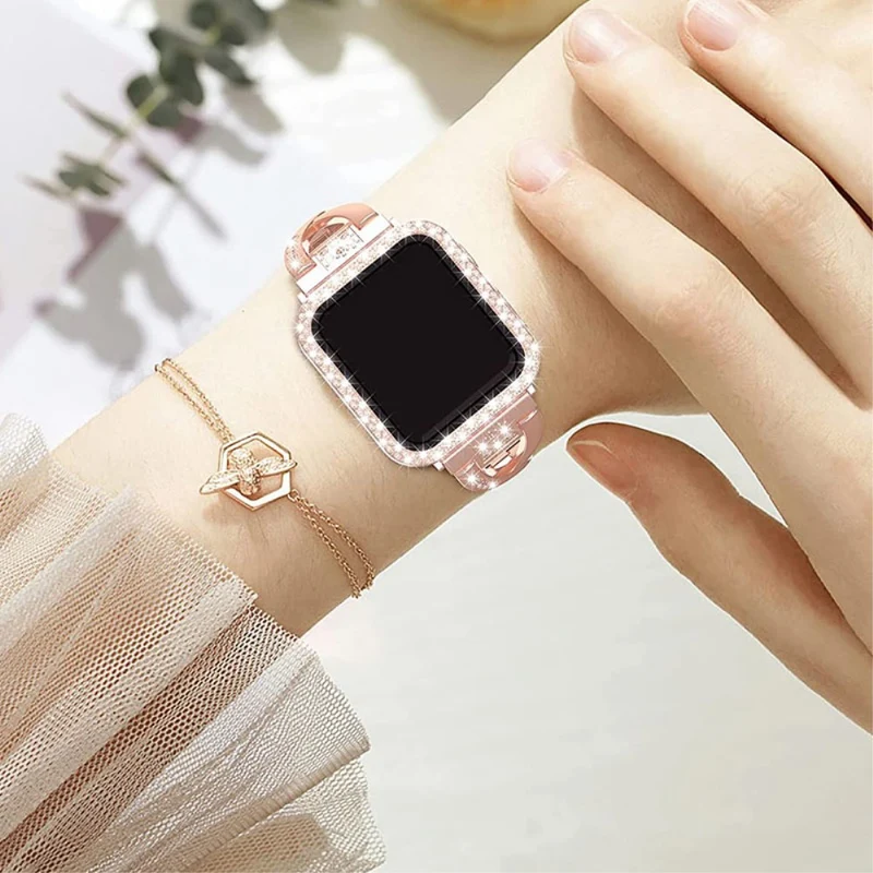 Apple Watch Series 7 41mm Metall armband mit Hülle