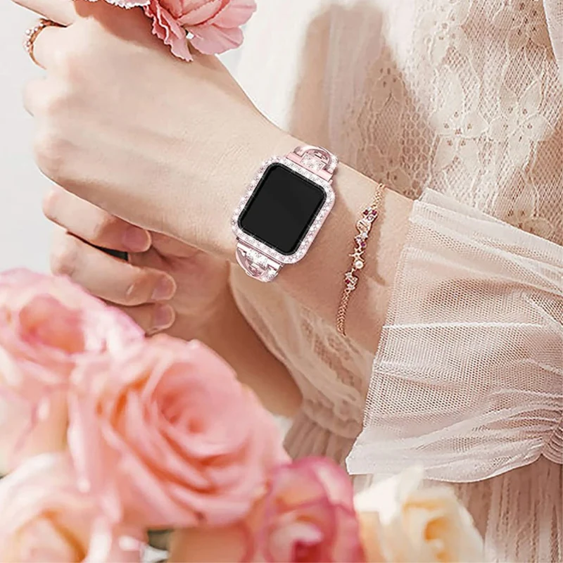 Apple Watch Series 7 41mm Metall armband mit Hülle