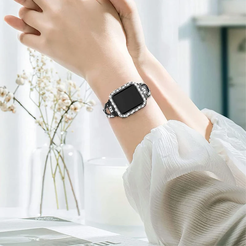 Apple Watch Series 7 41mm Metall armband mit Hülle