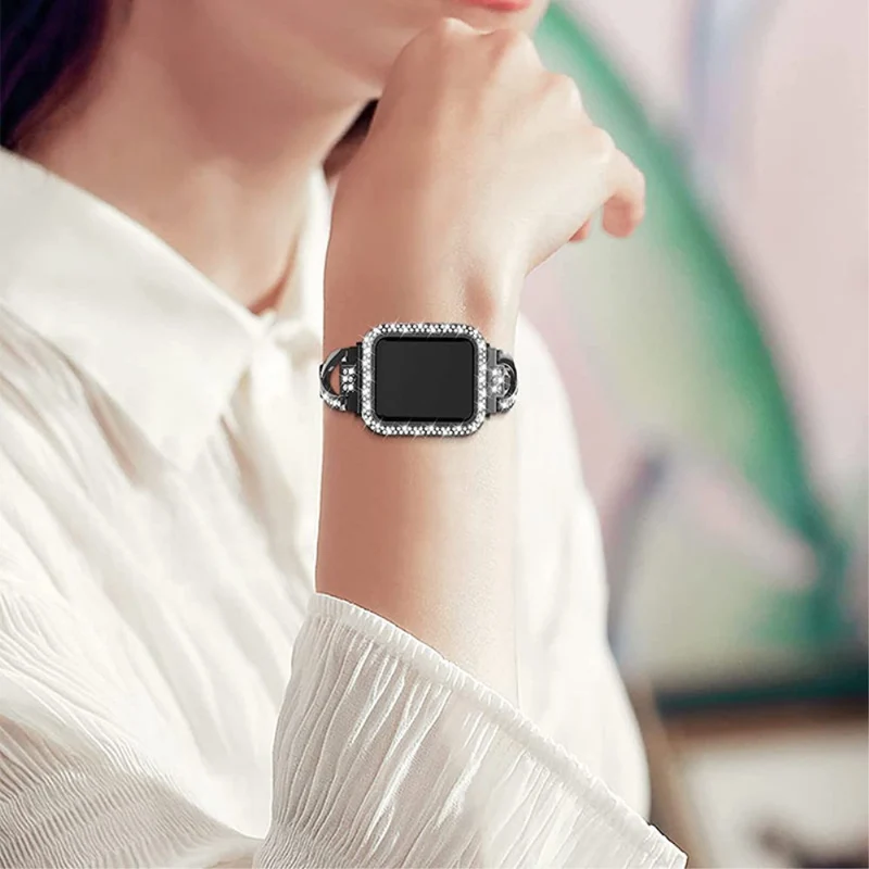 Apple Watch Series 7 41mm Metall armband mit Hülle