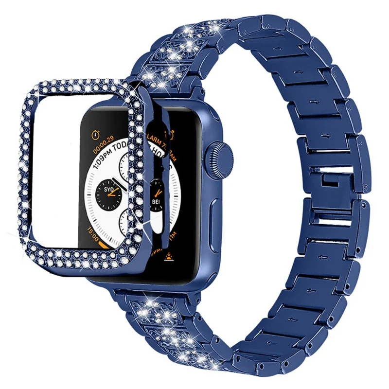 Apple Watch Series 7 45mm Metall armband mit Hülle