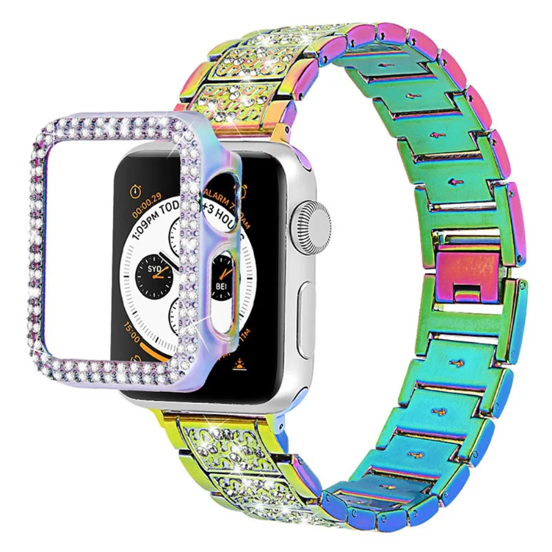 Apple Watch Series 7 45mm Metall armband mit Hülle