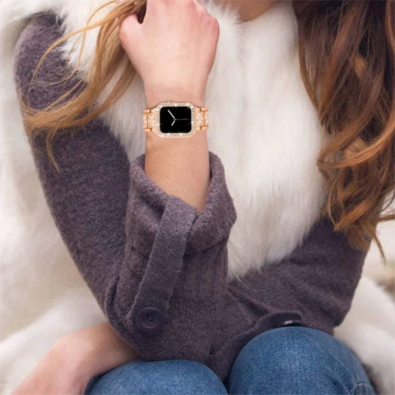 Apple Watch Series 7 45mm Metall armband mit Hülle