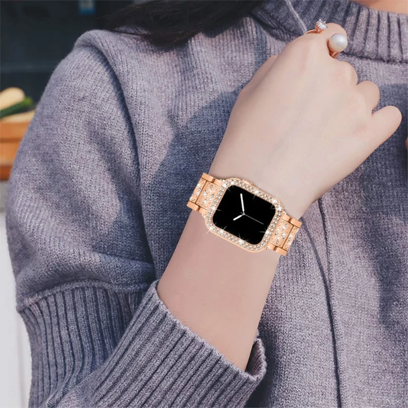 Apple Watch Series 7 41mm Metall armband mit Hülle