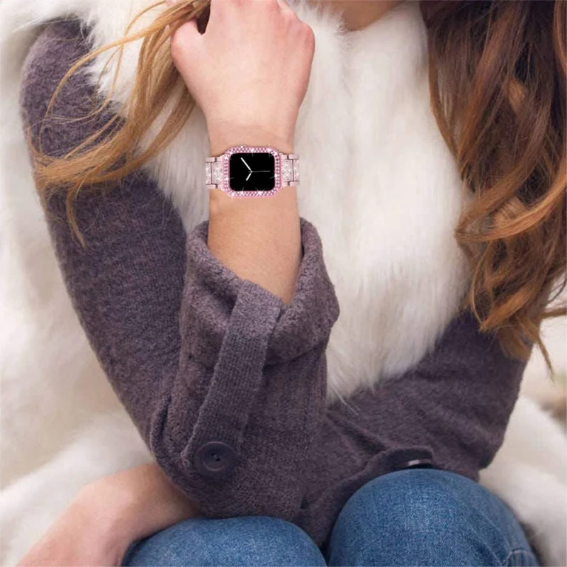 Apple Smartwatch Metall armband mit Hülle