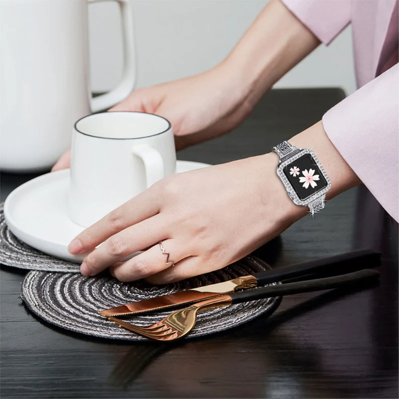 Apple Watch Series 7 41mm Metall armband mit Hülle